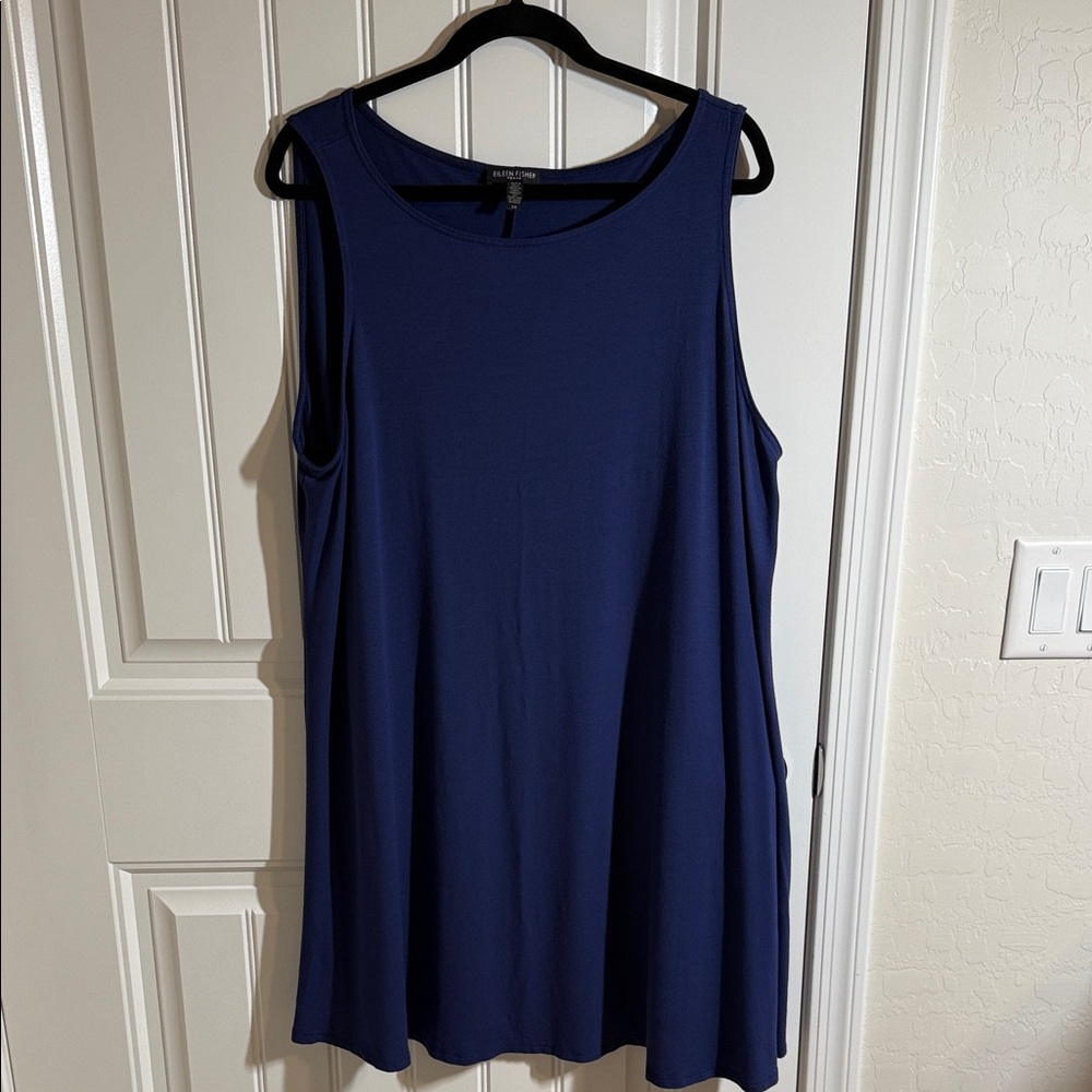 Eileen Fisher Blue Sleeveless Dress, Size 3x